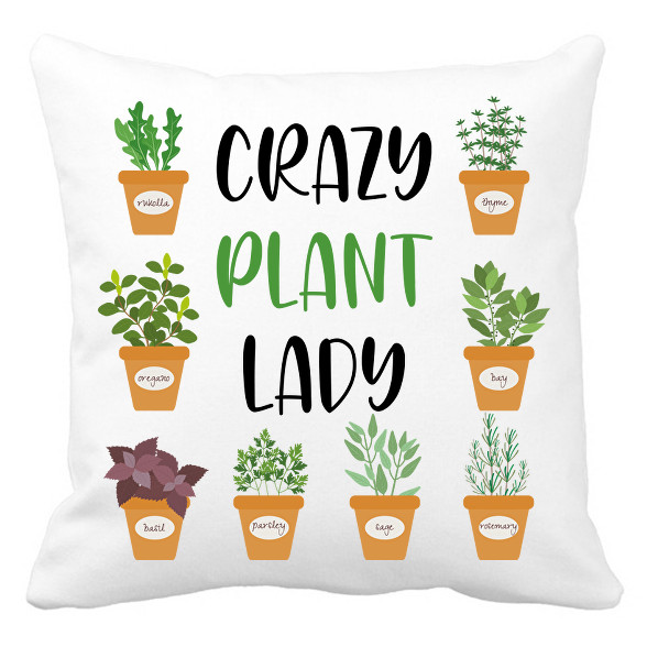 Crazy plant lady - Fekete-Párnahuzat, Díszpárnahuzat