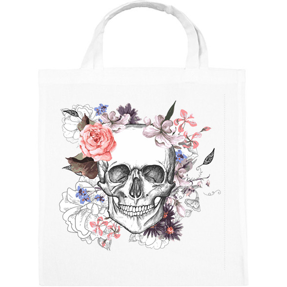 Skull with Flowers-Vászontáska