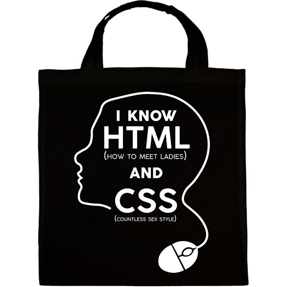 I know HTML and CSS-Vászontáska