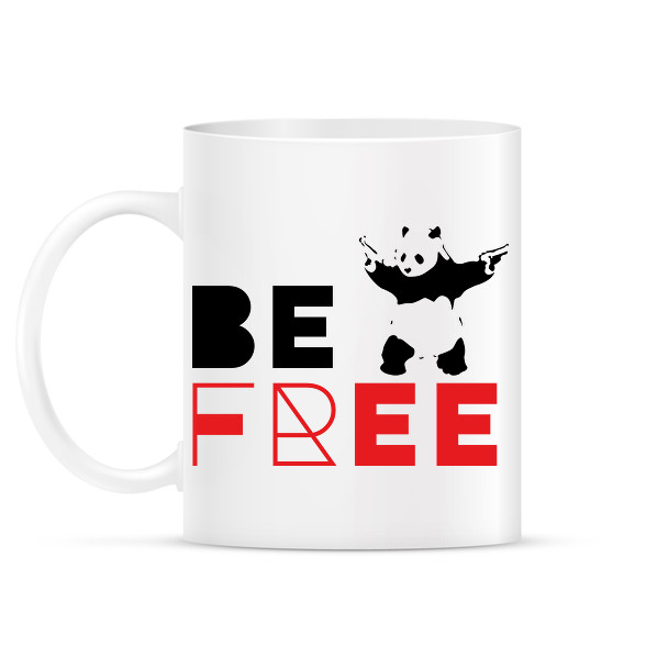 Be free - Banksy panda-Bögre