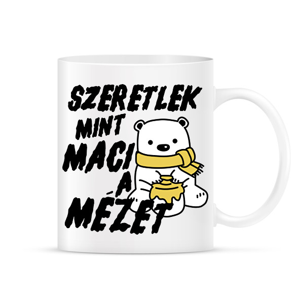 Szeretlek, mint maci a mézet - páros minta-Bögre