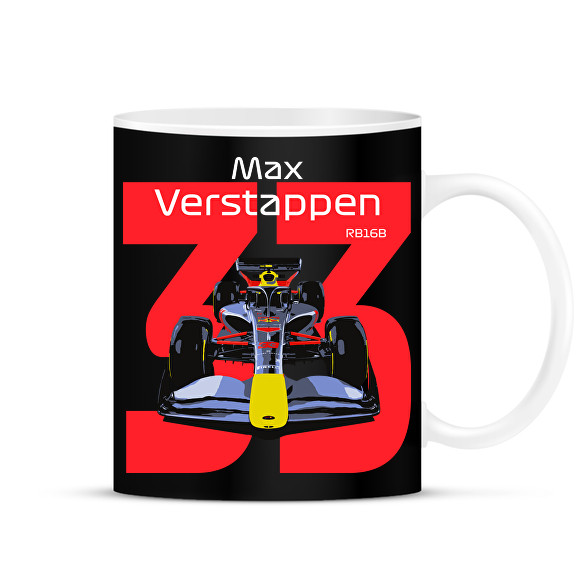 Verstappen 33 autóversenyző - fehér felirat-Bögre