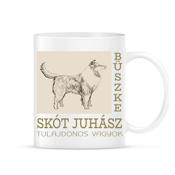 Büszke tulajdonos - Skót juhász-Bögre