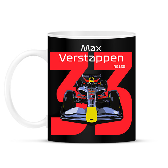 Verstappen 33 autóversenyző - fehér felirat-Bögre