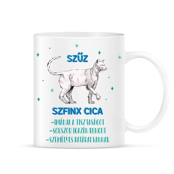 Szűz - Szfinx cica-Bögre