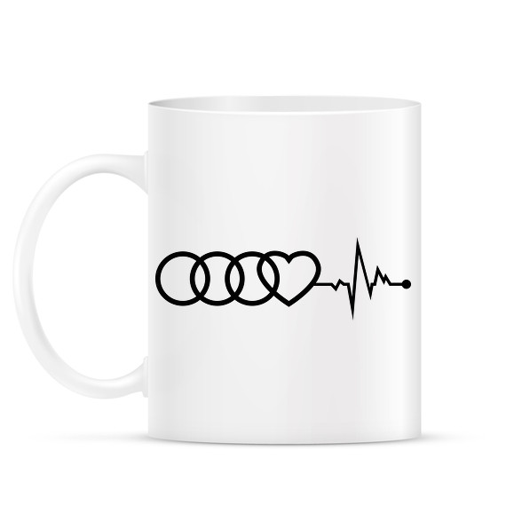 AUDI logo fekete-Bögre