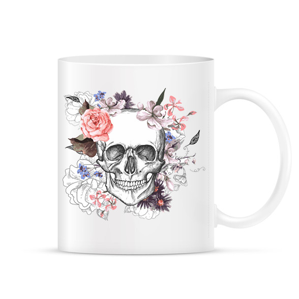 Skull with Flowers-Bögre