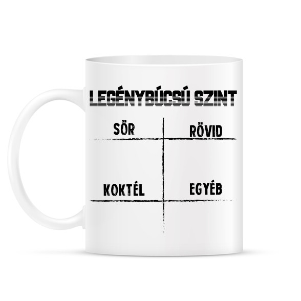 Legénybúcsú szint-Bögre