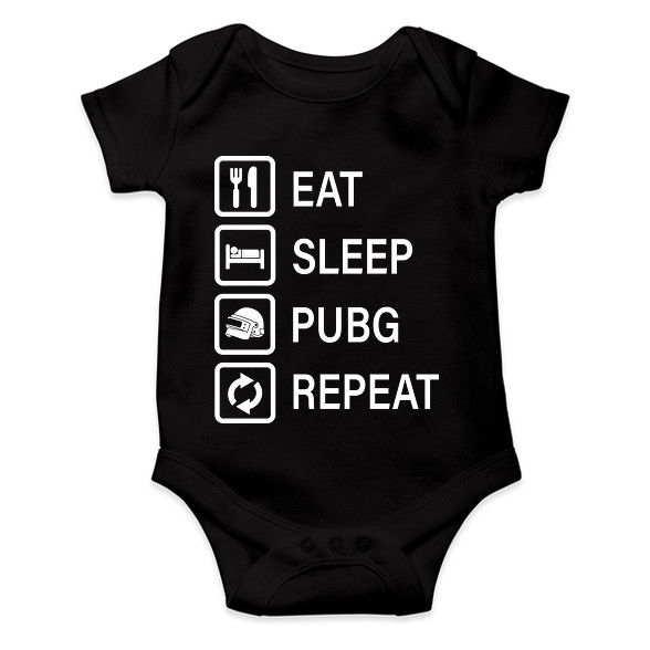 Eat Sleep PUBG Repeat - Fehér-Baba Body