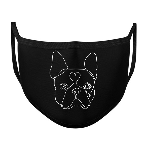 Vonalas Boston terrier-Szájmaszk