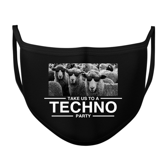 Take us Techno Party-Szájmaszk