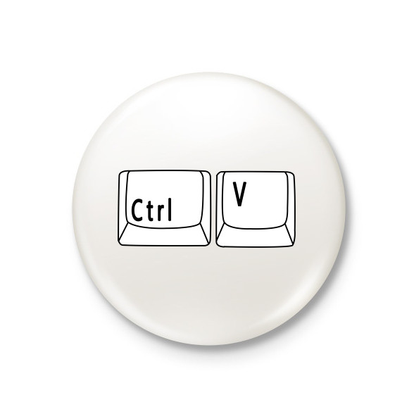 CTRL V-Kitűző, hűtőmágnes