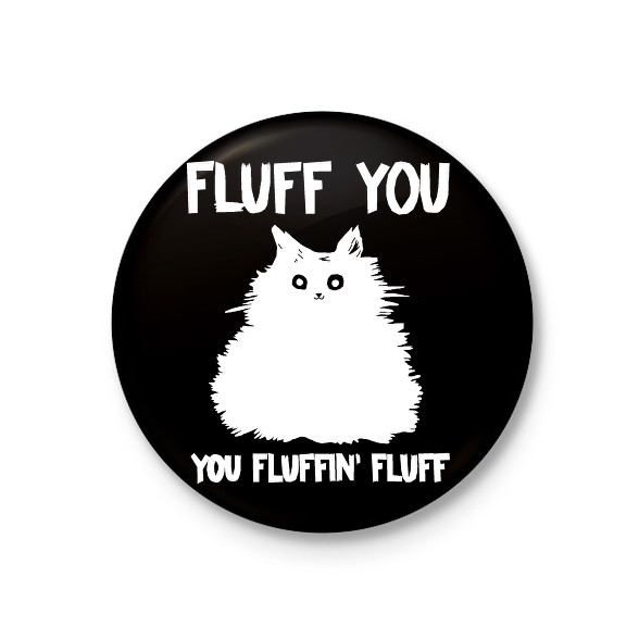 Fluffin fluff-Kitűző, hűtőmágnes