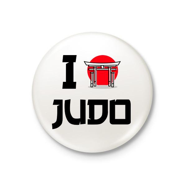 I love Judo-Kitűző, hűtőmágnes