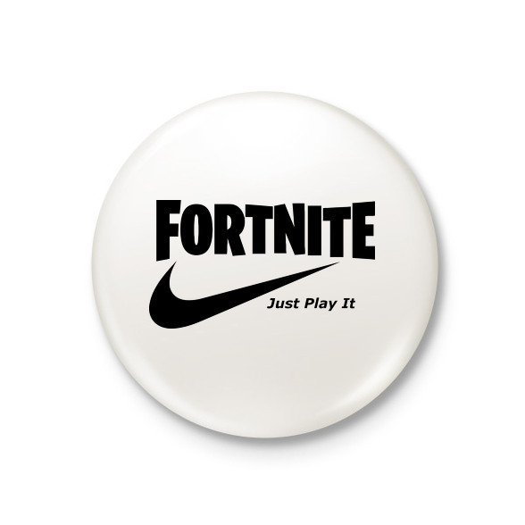 Fortite Just Play It Fekete-Kitűző, hűtőmágnes