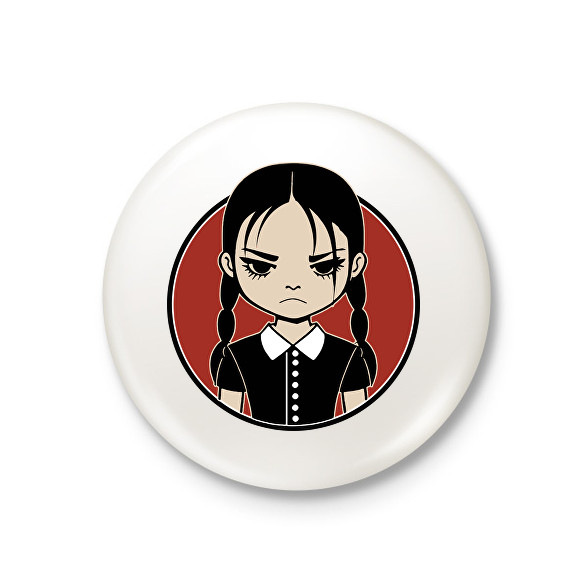 Wednesday - Addams Family -Kitűző, hűtőmágnes