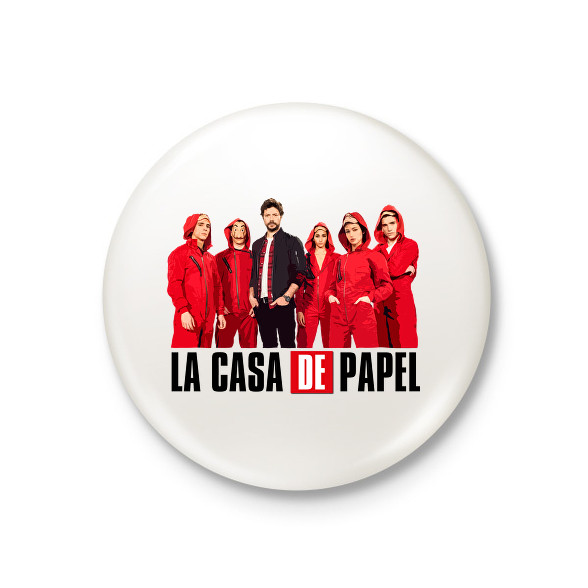 La casa de papel team-Kitűző, hűtőmágnes