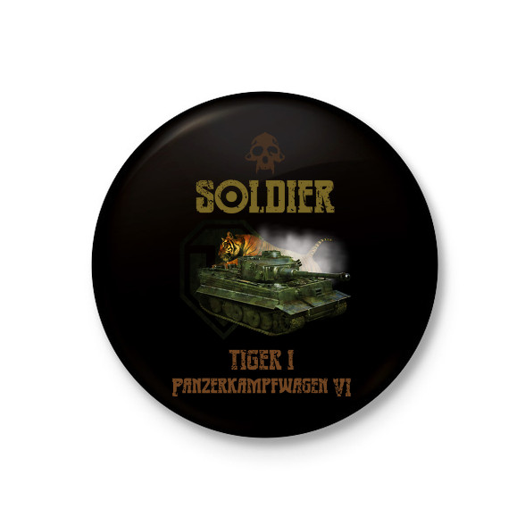 SOLDIER-TIGER1-Kitűző, hűtőmágnes