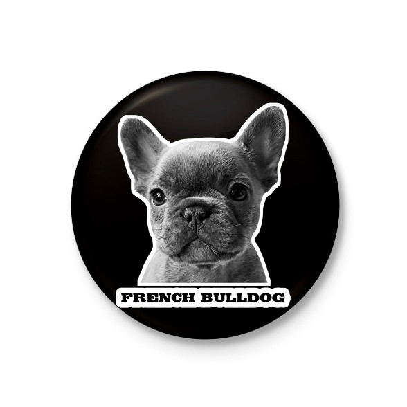 french bulldog-Kitűző, hűtőmágnes