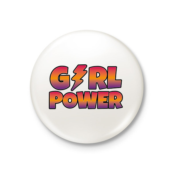 Girl power-Kitűző, hűtőmágnes