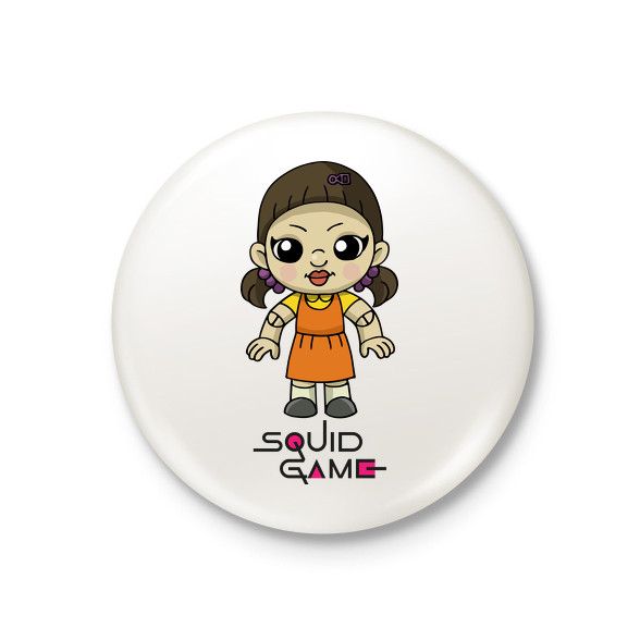 Squid Game Doll-Kitűző, hűtőmágnes