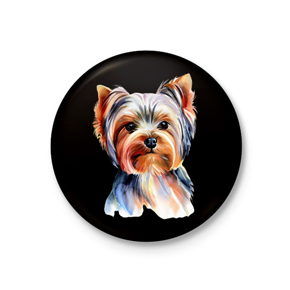 Yorkshire terrier kutya-Kitűző, hűtőmágnes