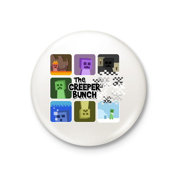 Minecraft Creeper-Kitűző, hűtőmágnes