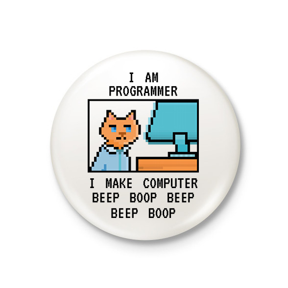 I am programmer (black)-Kitűző, hűtőmágnes