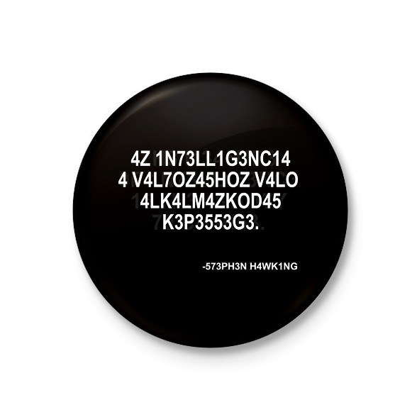 Intelligencia - Stephen Hawking-Kitűző, hűtőmágnes