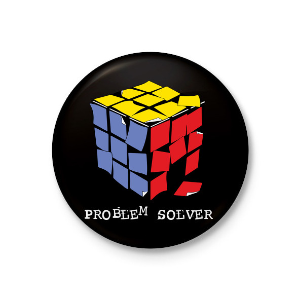 Rubik kocka egyszerűen-Kitűző, hűtőmágnes