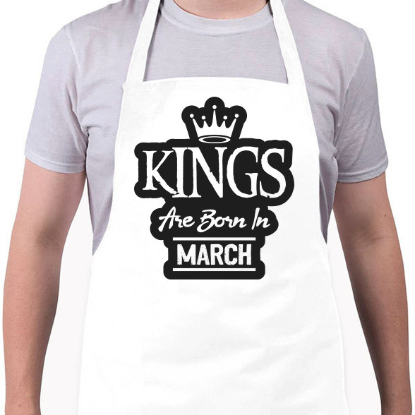 KINGS are born in March - fekete-Kötény