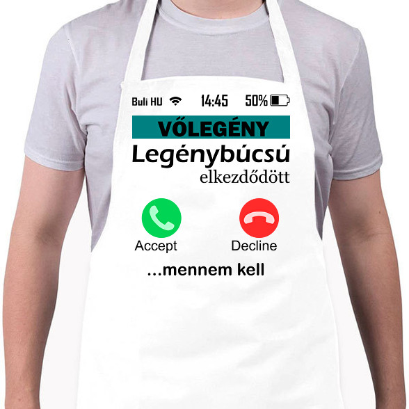 legénybúcsú telefonos vőlegény-Kötény