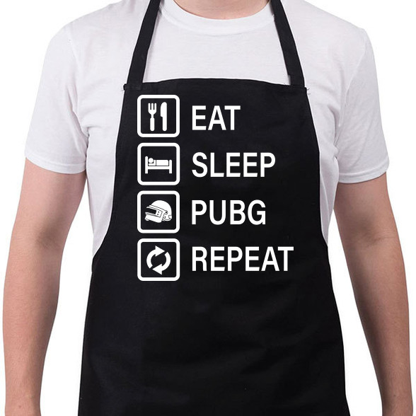 Eat Sleep PUBG Repeat - Fehér-Kötény