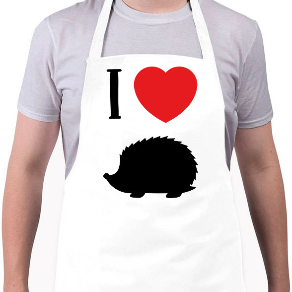 I love hedgehog (black)-Kötény