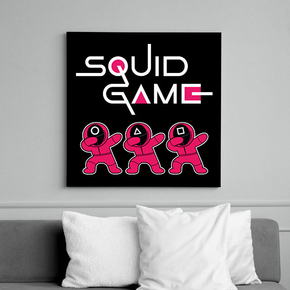 Squid Game trio dab fehér-Vászonkép