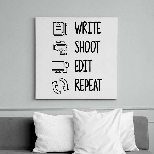 Write, shoot, edit, repeat-Vászonkép