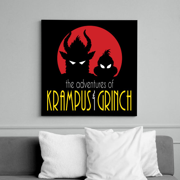 Krampusz és Grincs-Vászonkép