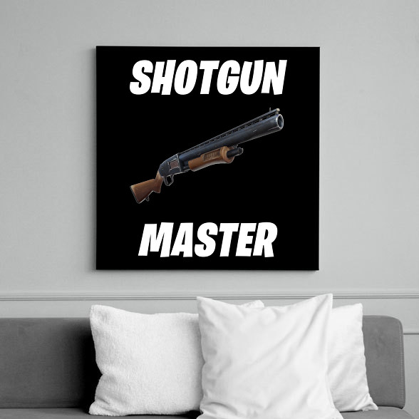 Shotgun Master - Fortnite (Fehér)-Vászonkép