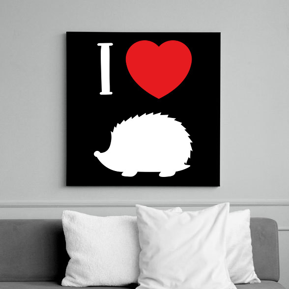 I love hedgehog (white)-Vászonkép