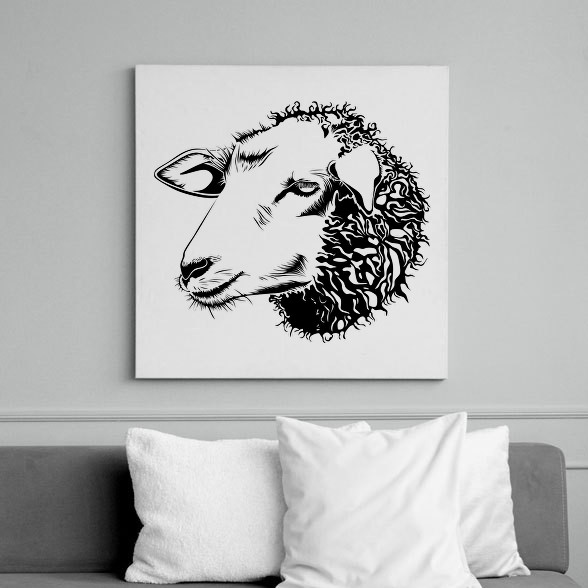 Sheep drawing-Vászonkép