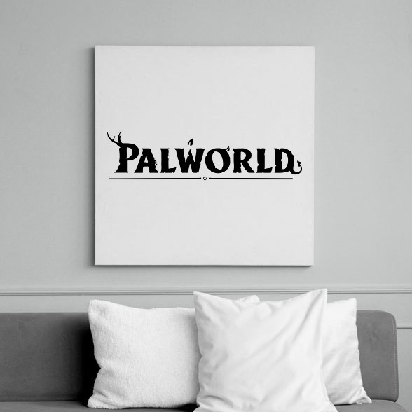 Palworld - fekete-Vászonkép