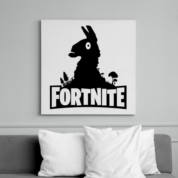 Fortnite Llama Logó - Fekete-Vászonkép