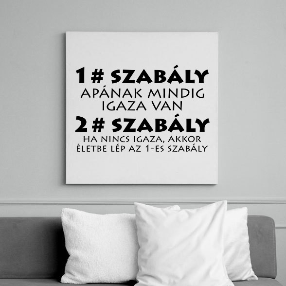 Apa szabályai-Vászonkép