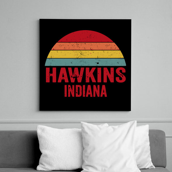 Retro Hawkins Indiana-Vászonkép