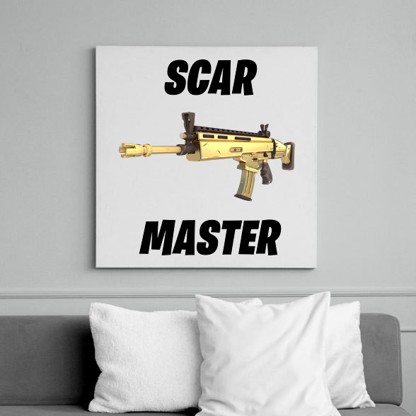 Scar Master - Fortnite (Fekete)-Vászonkép