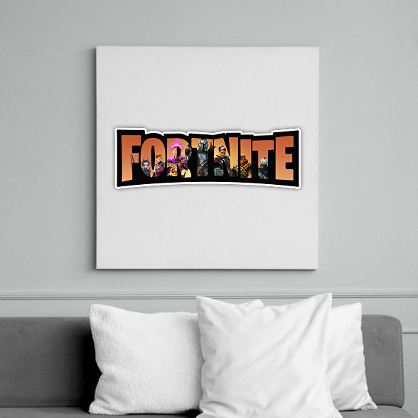 Fortnite narancs-Vászonkép