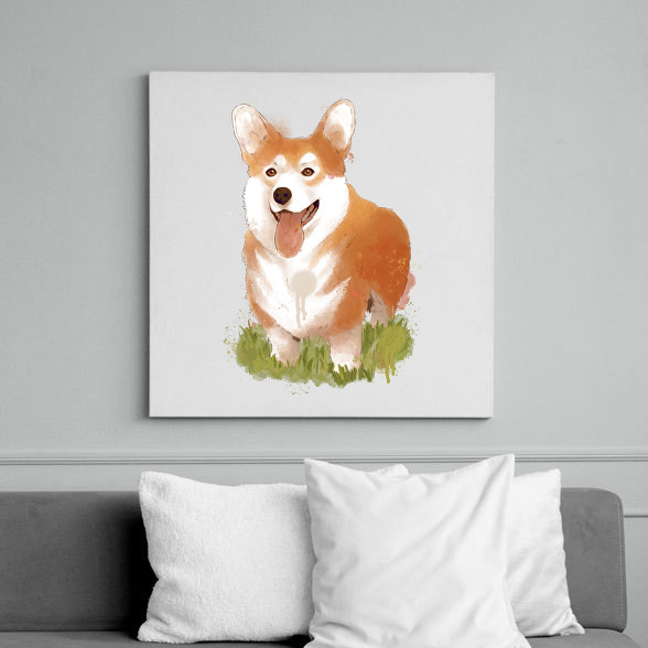 Corgi kutyus-Vászonkép