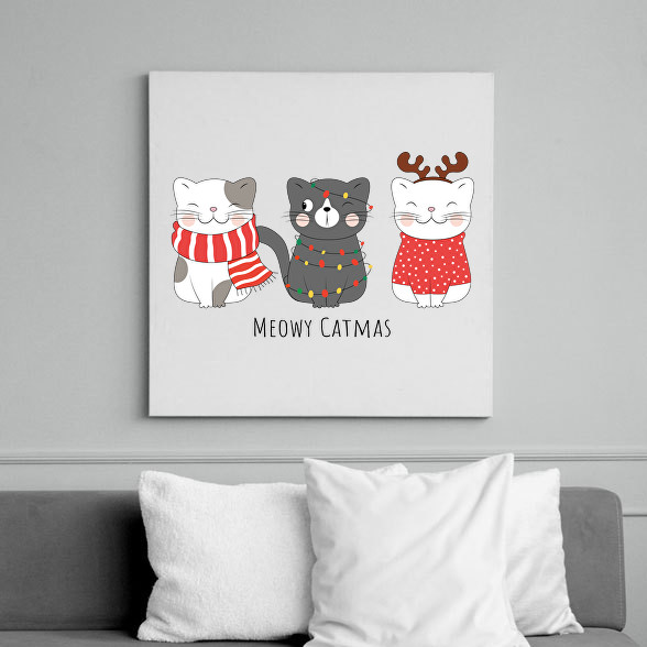 Meowy Catmas-Vászonkép