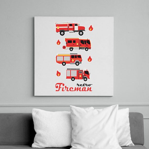 Fireman retro-Vászonkép