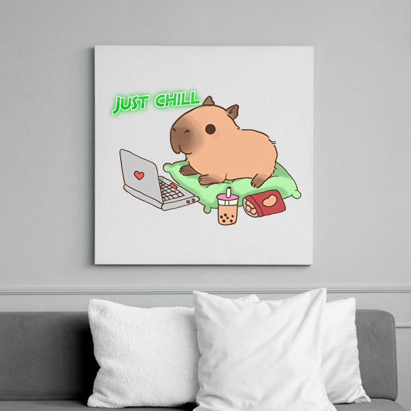 Just chill - Capybara-Vászonkép